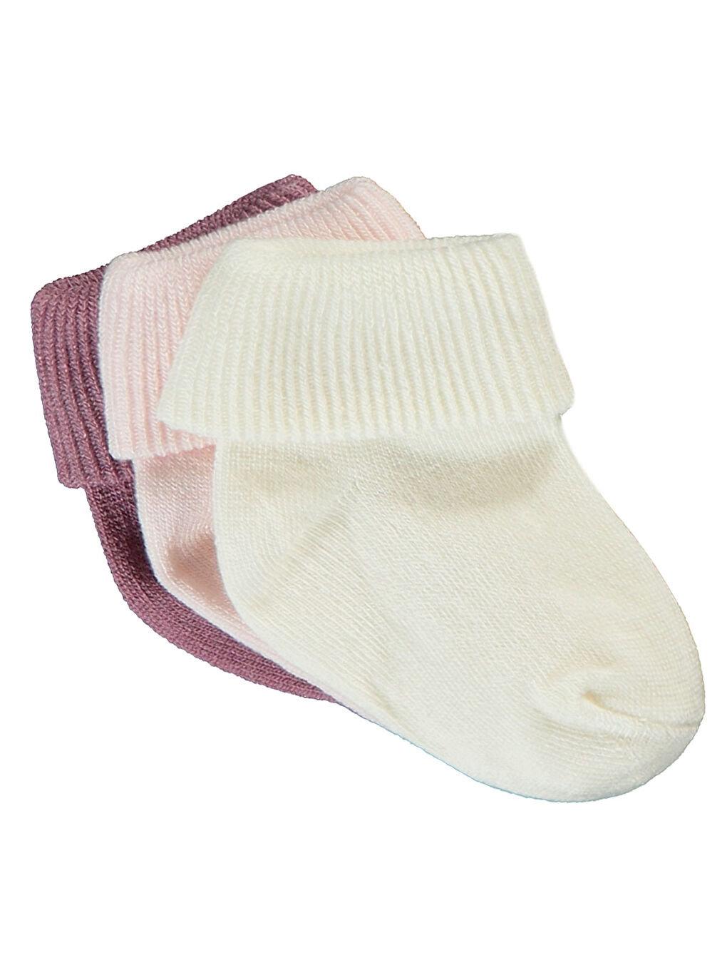 Pembe Baby Kız Bebek 3'lü Çorap Set 0-24 Ay Pudra-2