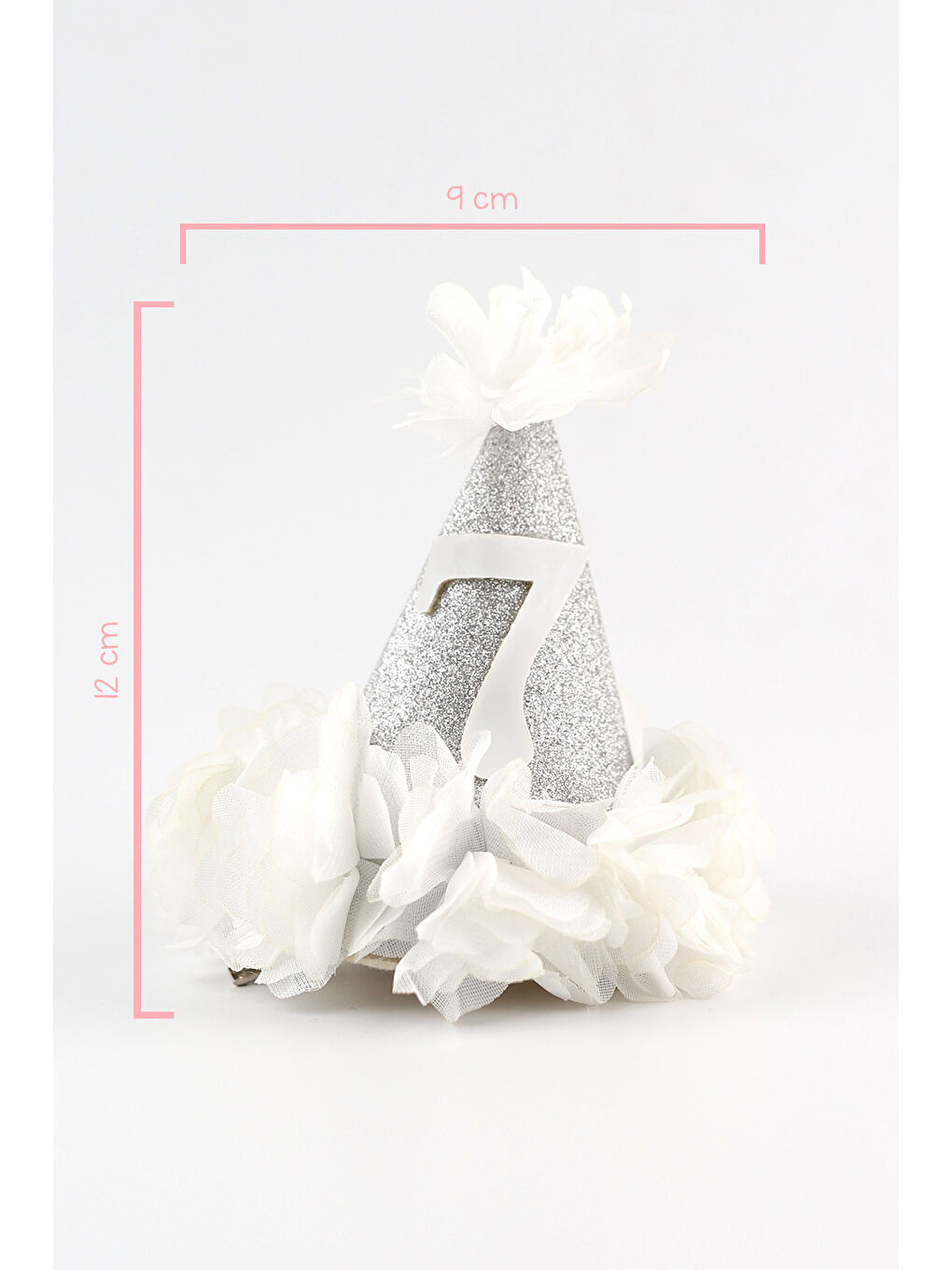 Gri Gümüş 7 Yaş Huni Doğum Günü Klips Toka-2