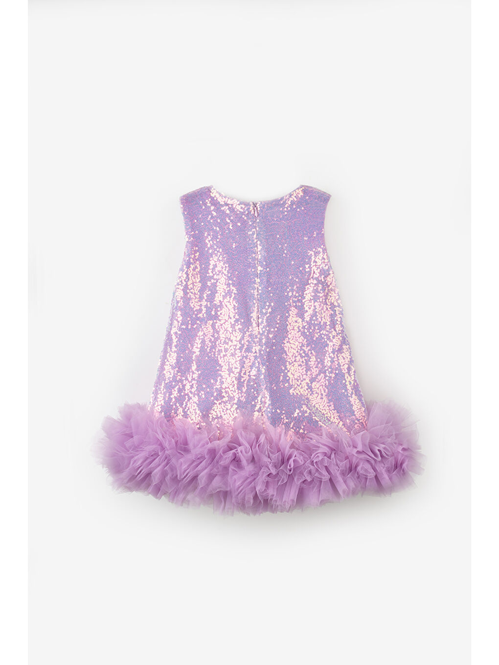 Lila Fırfır Detaylı Pullu Kız Bebek Elbise - Evie-2