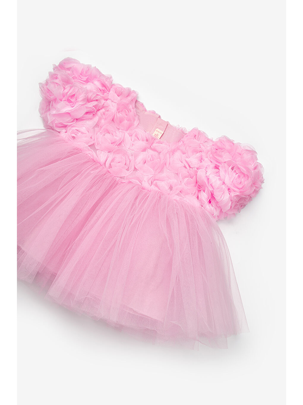 Pembe Gül Detaylı Kız Bebek Elbise - Elina-3