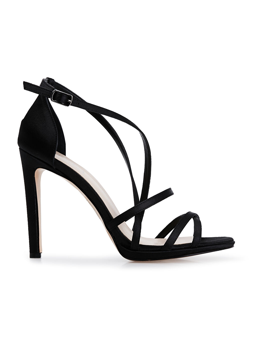 Siyah Kemerli Topuklu Abiye Kadın Ayakkabı 3475891101-5