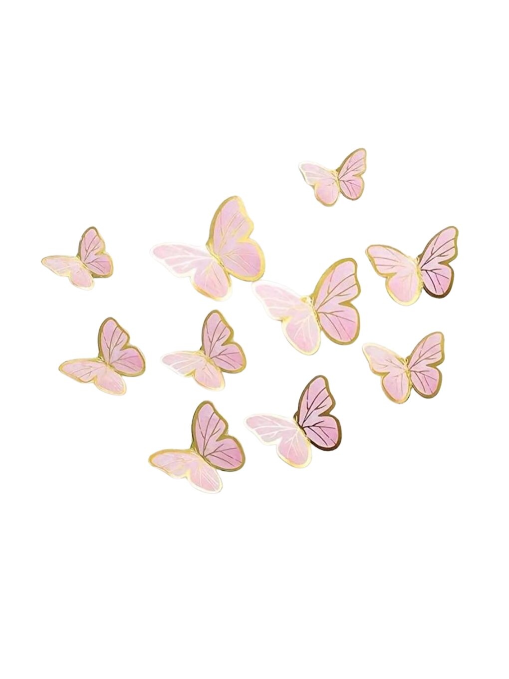 Pembe Kelebekli Çubuk Pasta Süsü-2