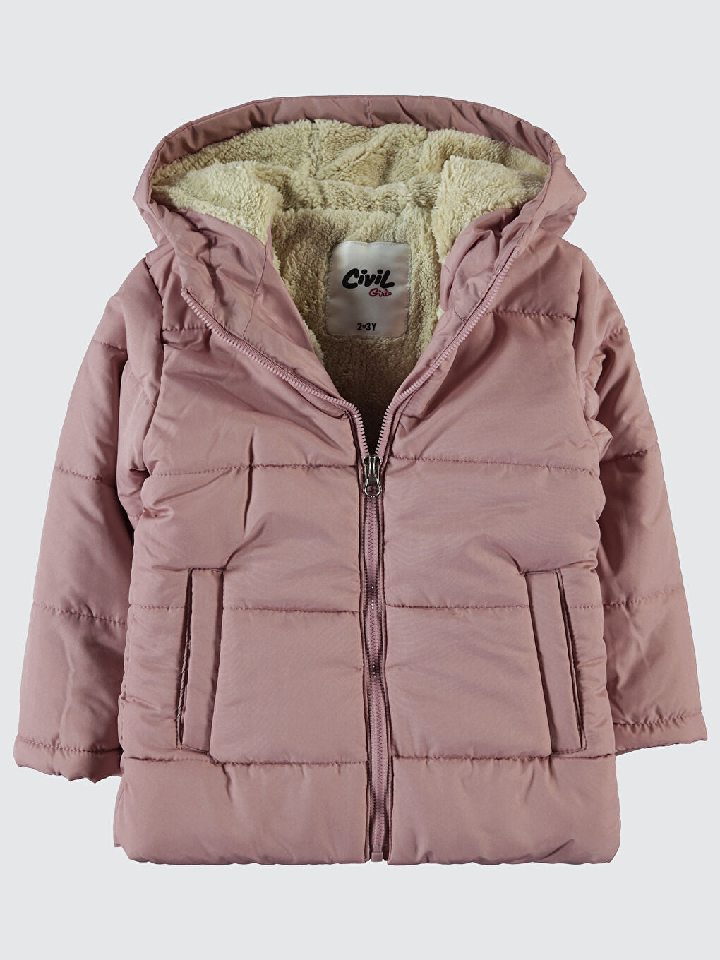 Pembe Girls Kız Çocuk Kapüşonlu Mont 2 5 Yaş Koyu Pudra-1