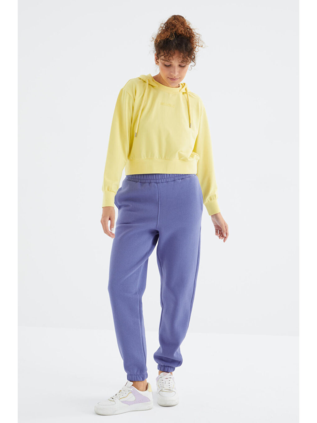 Mor Açık Eflatun Yüksek Bel Rahat Form Basic Jogger Kadın Eşofman Alt - 94624-2