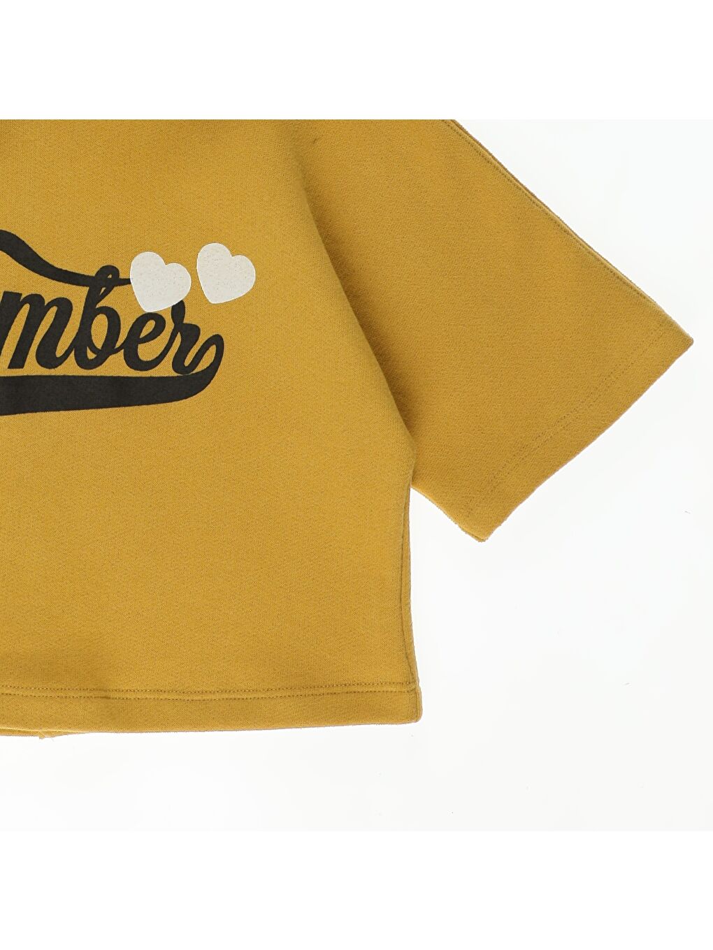 Sarı Kız Çocuk Kapüşonlu Kısa Kollu T Shirt-2