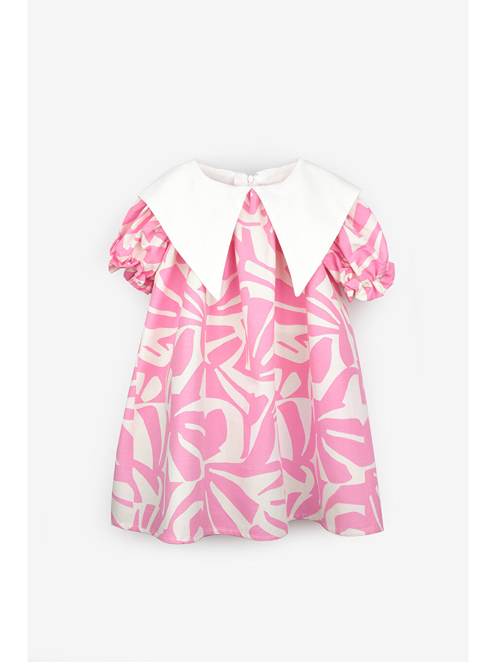 Pembe Yaprak Desenli Kız Çocuk Elbise - Bloom