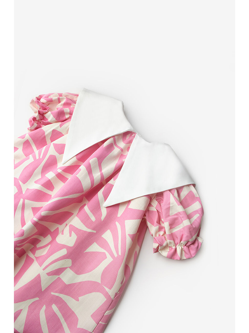 Pembe Yaprak Desenli Kız Çocuk Elbise - Bloom-2