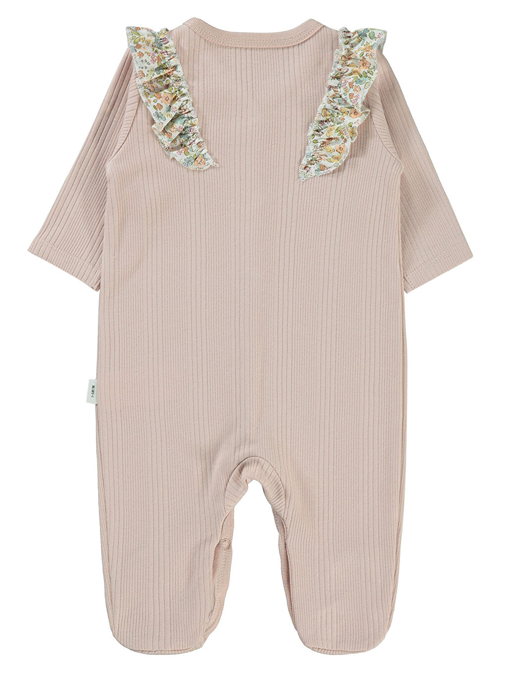 Pembe Baby Çizgi Raporlu 1-6 Ay Tulum - Pudra 1-3 Ay-1