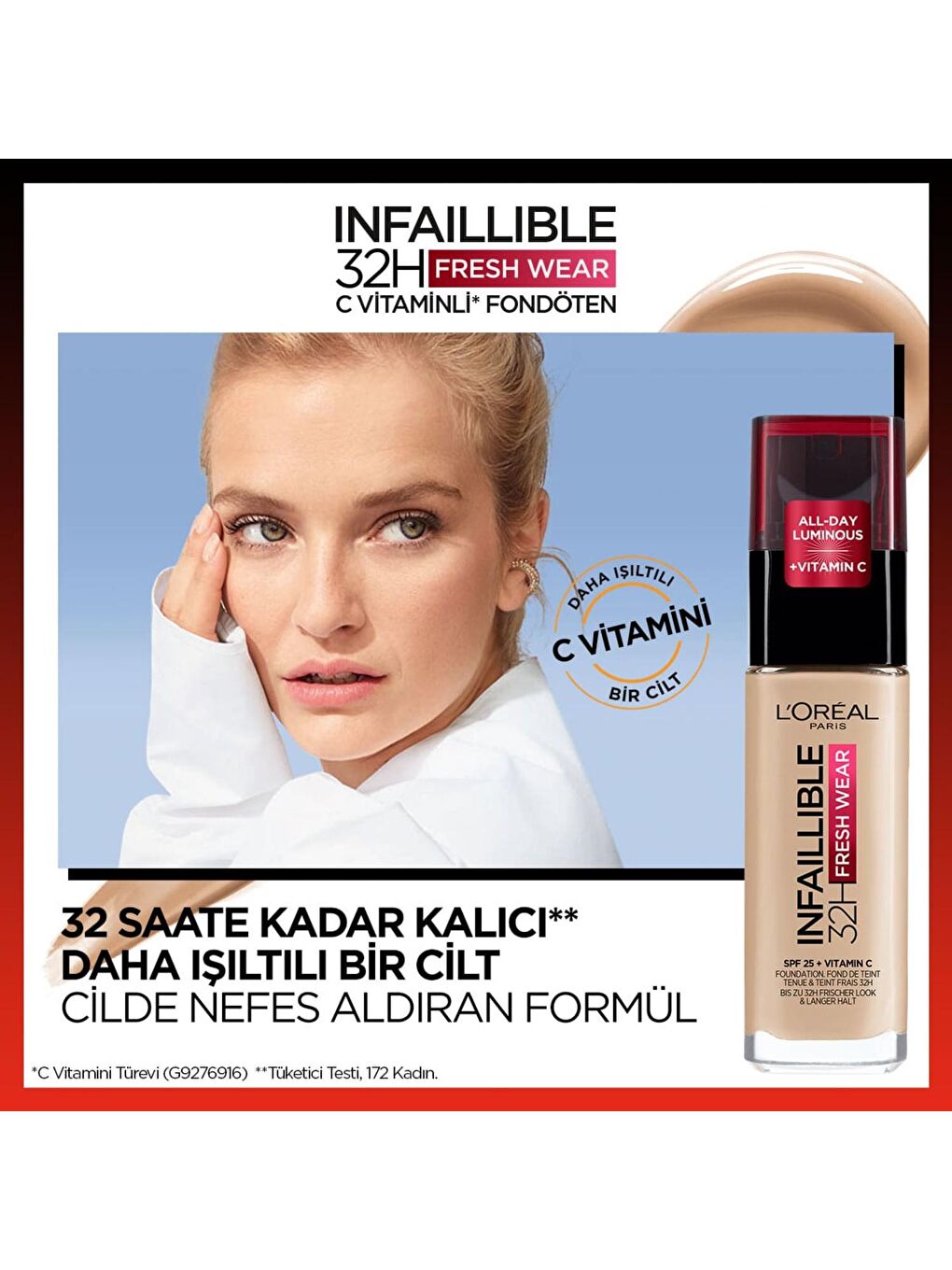 L'Oreal Paris Nude Infaillible 32H Fondöten 140 Golden Beige - 1