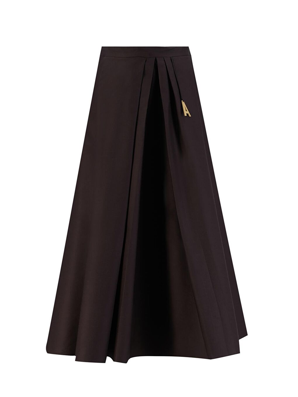 Derin Asimetrik Pileli Etek 25Y1807 Kahverengi-3