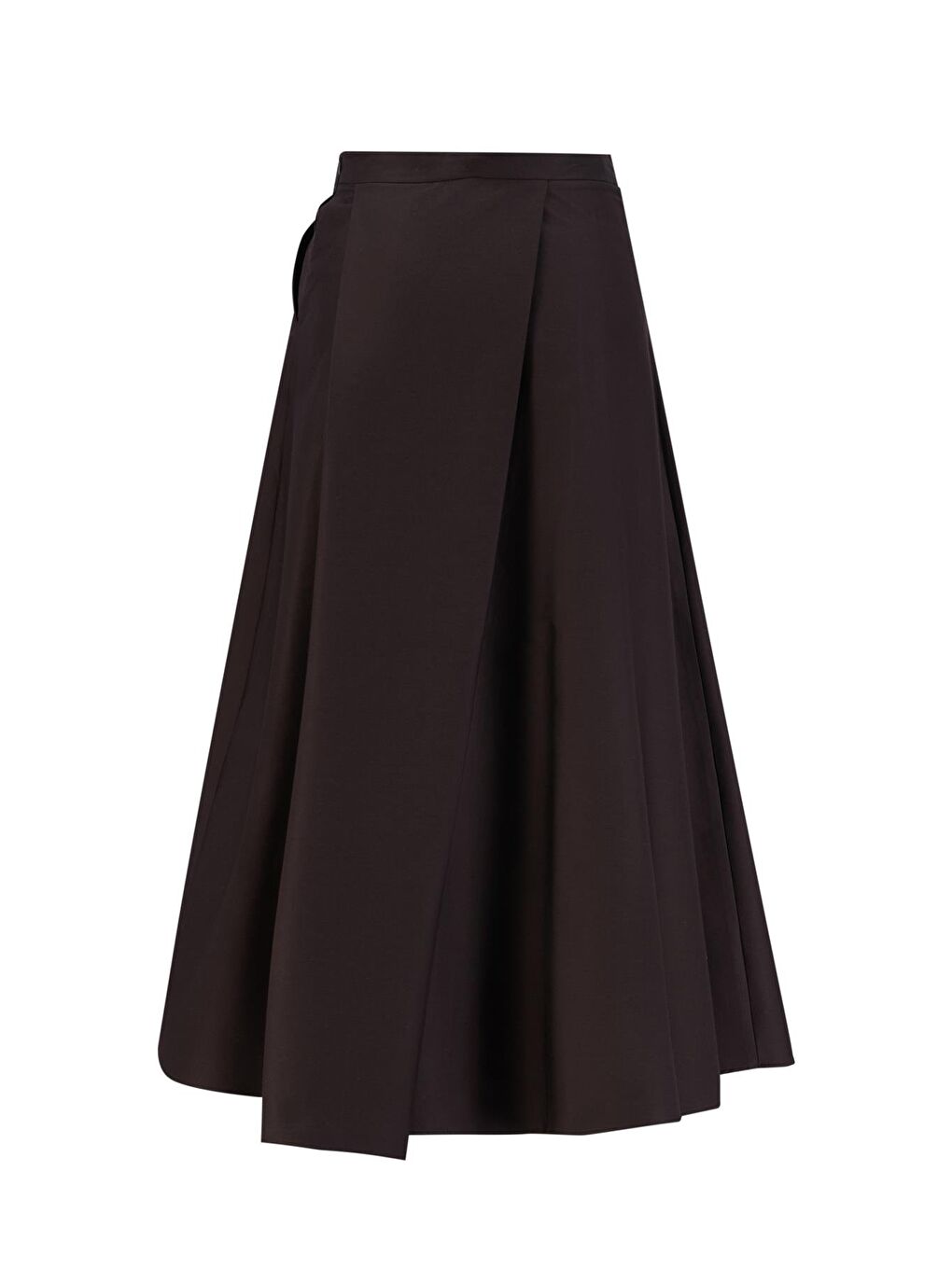 Derin Asimetrik Pileli Etek 25Y1807 Kahverengi-4