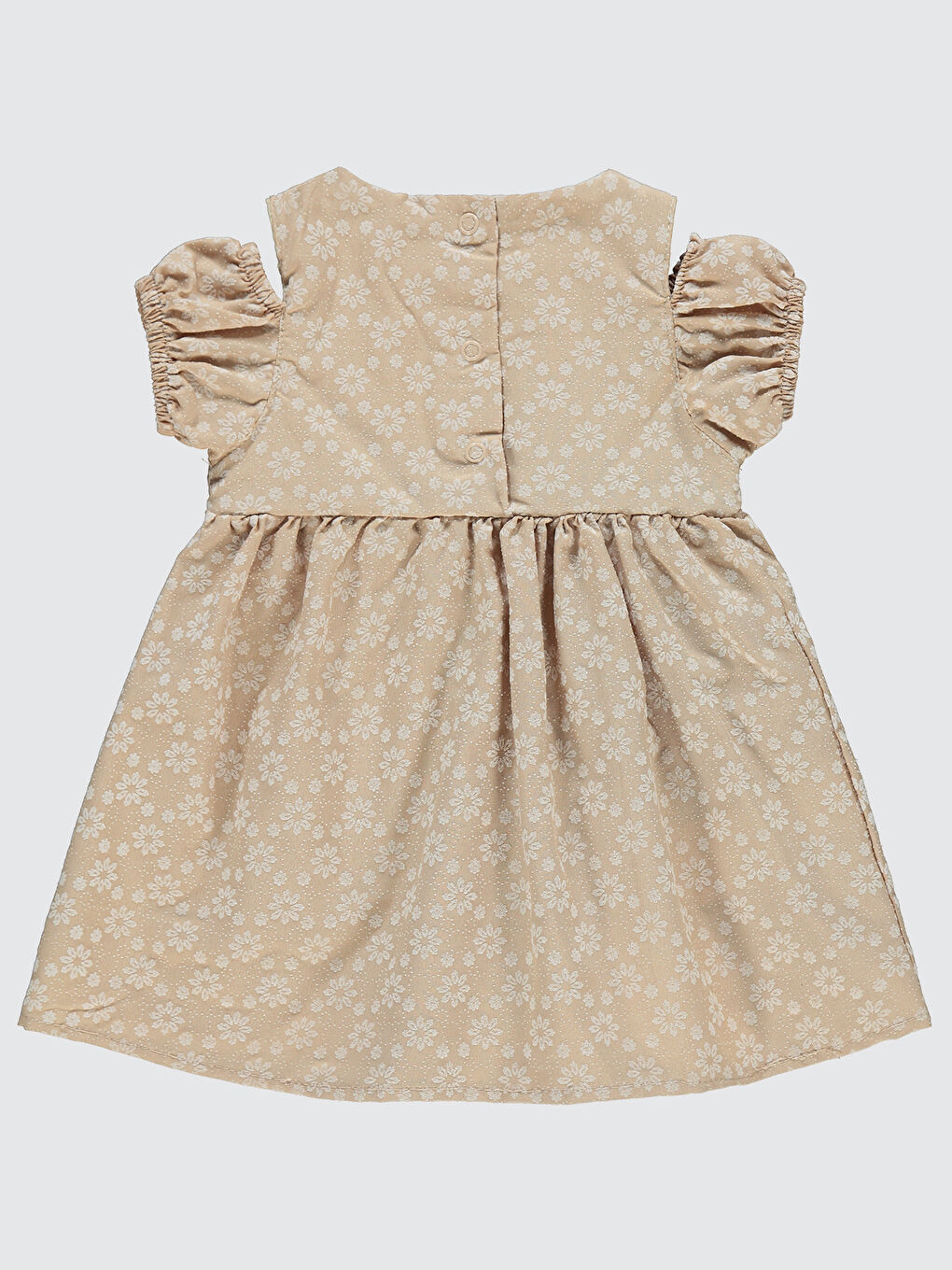 Baby Kız Bebek Elbise 6-18 Ay Bej-1