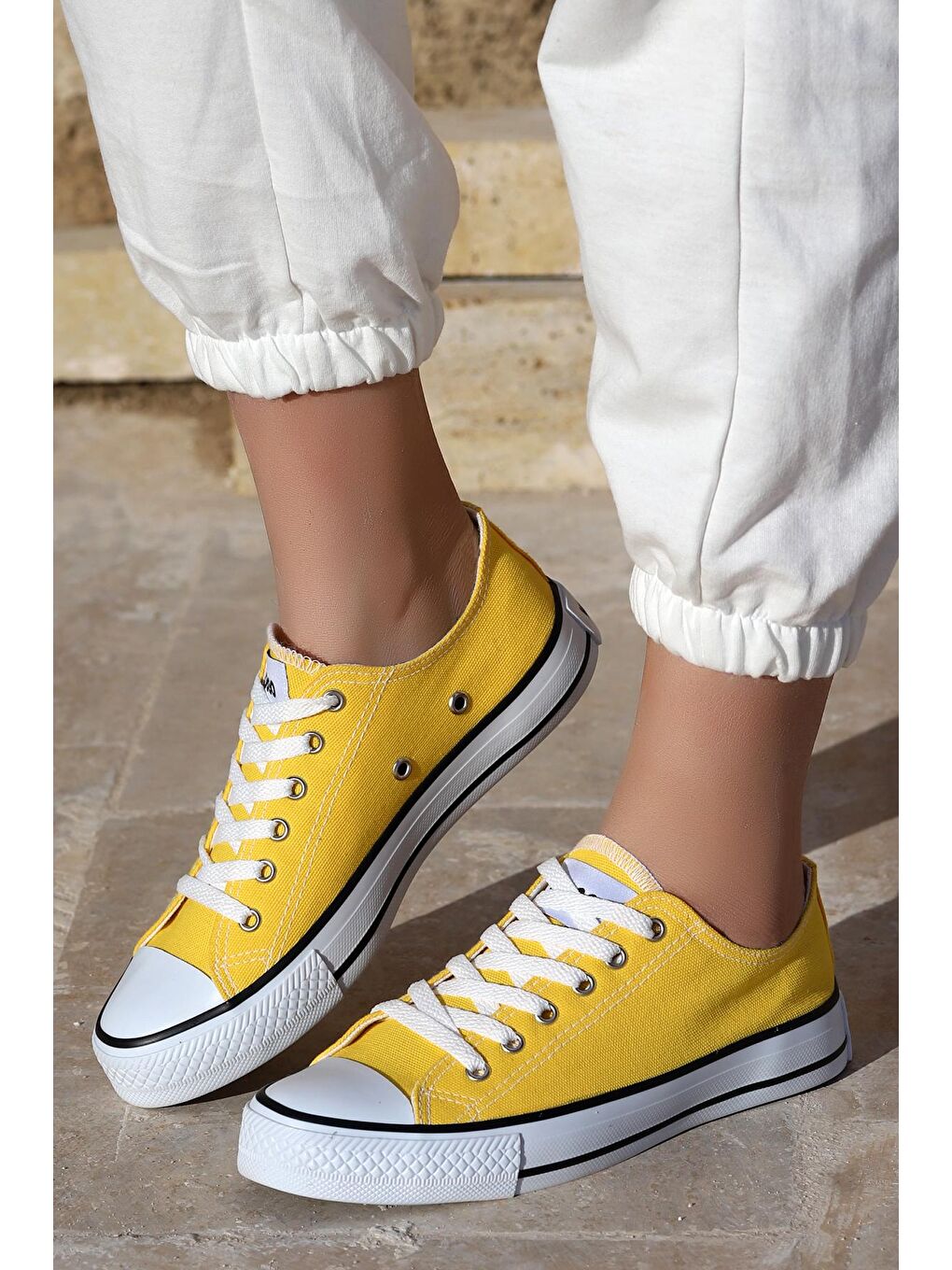 Sarı 2250 Günlük Keten Kadın Spor Ayakkabı