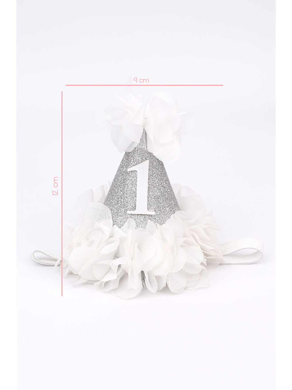 Gri Gümüş 1 Yaş Huni Doğum Günü Tacı-1