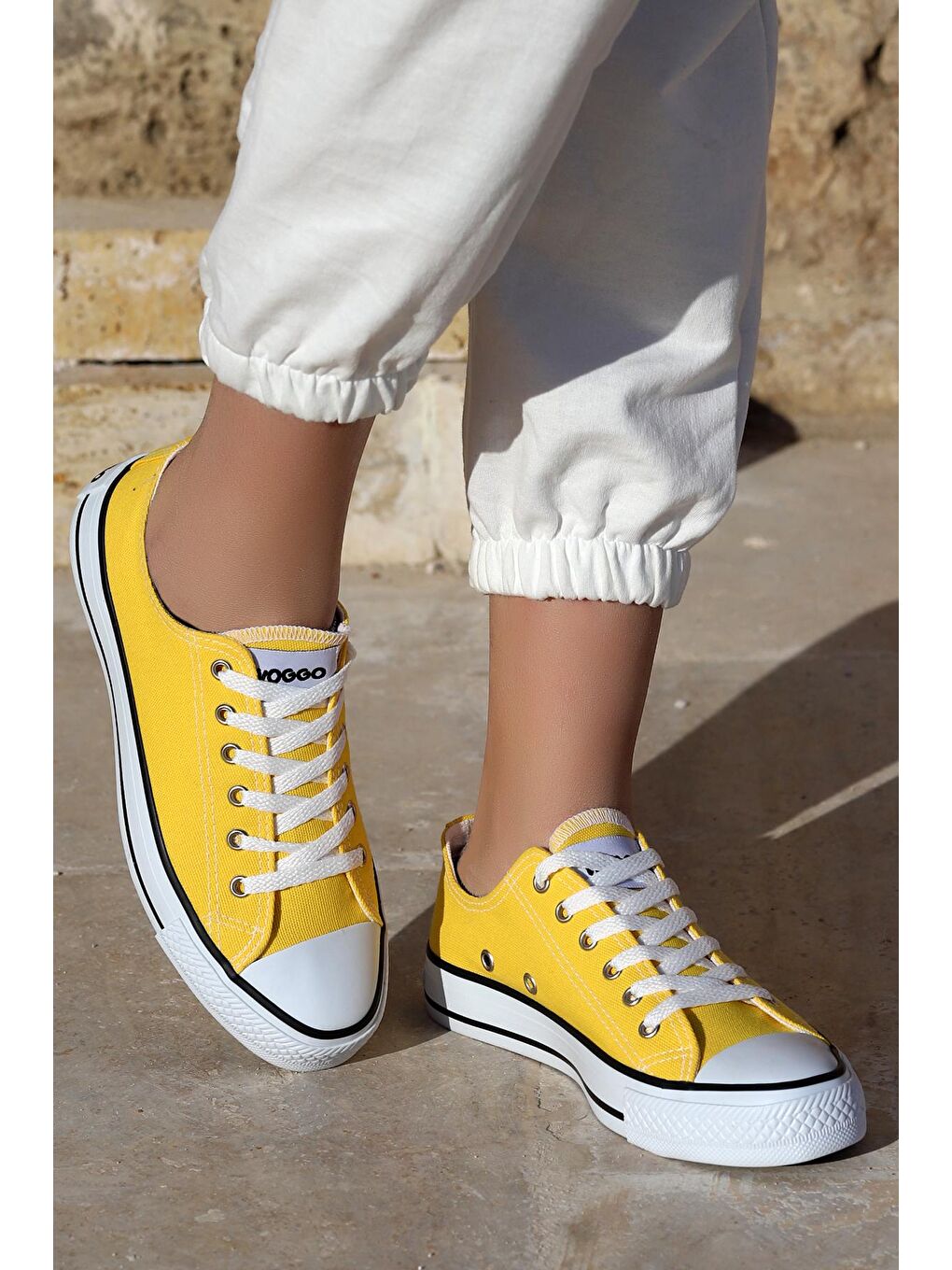 Sarı 2250 Günlük Keten Kadın Spor Ayakkabı-1