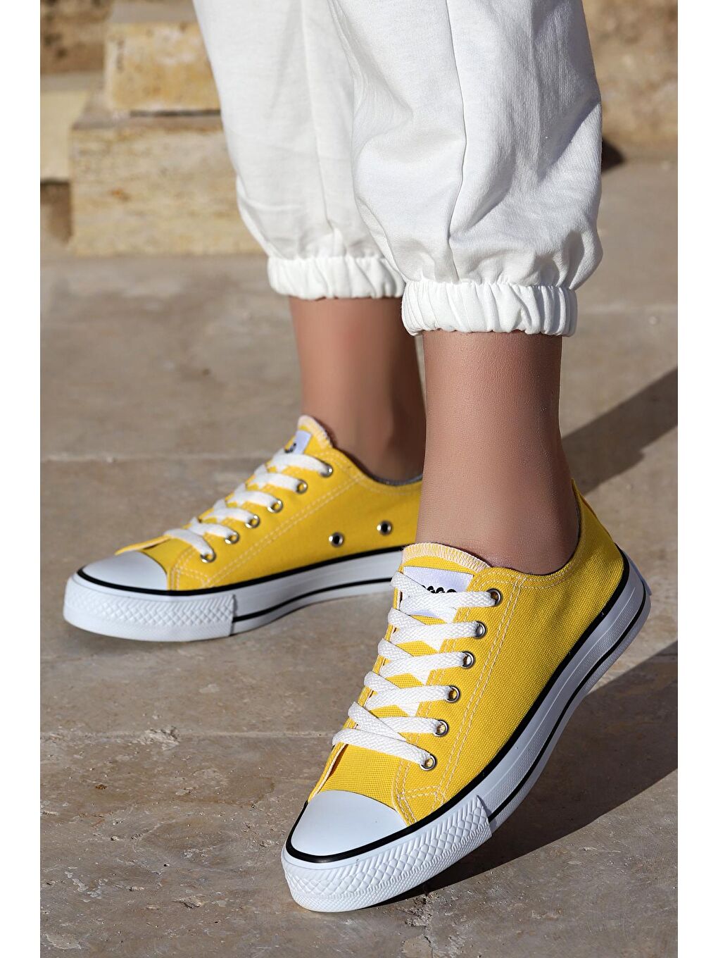 Sarı 2250 Günlük Keten Kadın Spor Ayakkabı-2