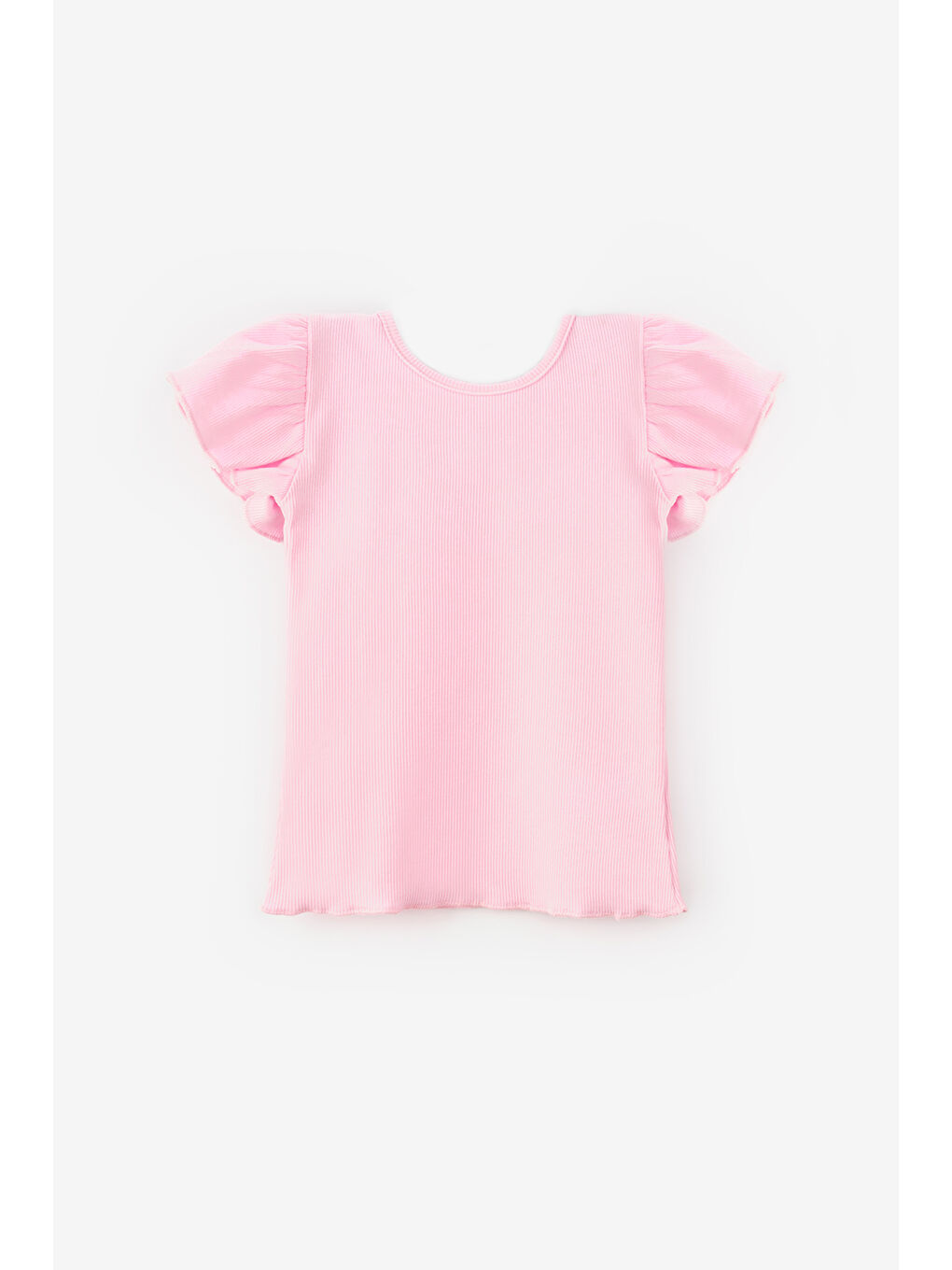 Pembe Arkası Çapraz Biyeli Kız Çocuk Tişört - Julie