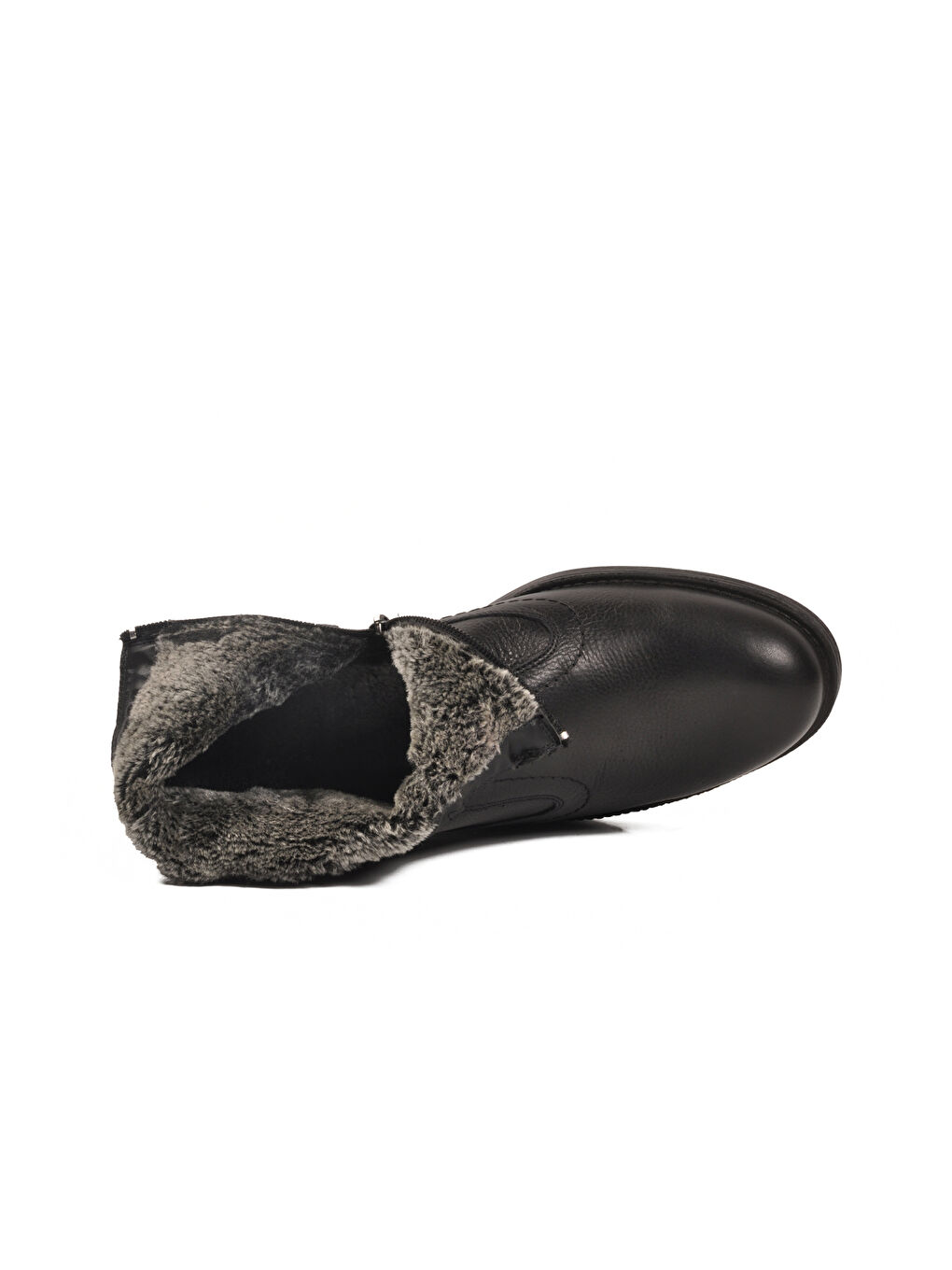 Siyah Hakiki Deri İçi Kürklü Kaymaz Soğuğa Dirençli Erkek Bot 450 M-3