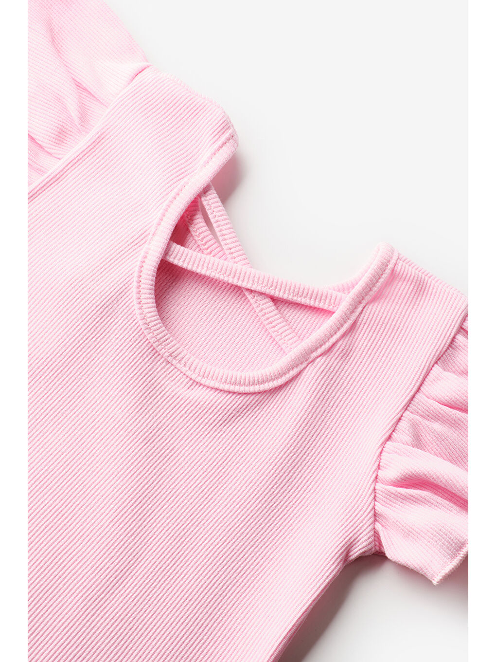 Pembe Arkası Çapraz Biyeli Kız Çocuk Tişört - Julie-2