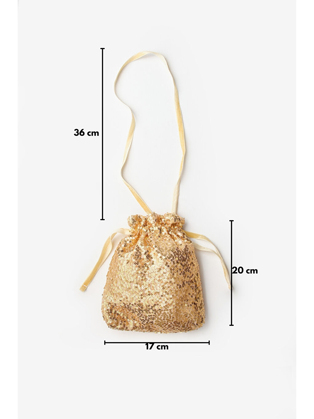 Sarı Altın Pul Payetli Kız Çocuk Çanta-2