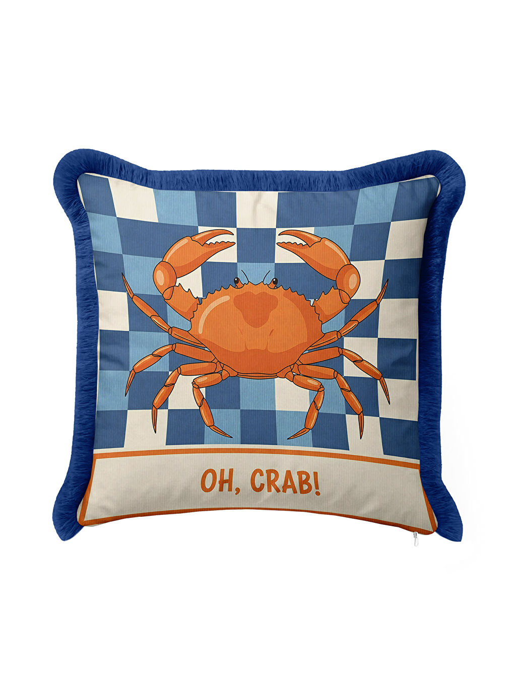 Karışık Lüks Deniz Temalı Saçaklı Yastık Kılıfı - Marin Çizgili Modern Mavi Turuncu Püsküllü Kırlent Kılıfı-2