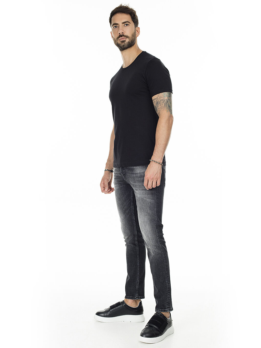 Siyah Basic Bisiklet Yaka Slim Fit 2 Pack Tişört 5722512O2-5