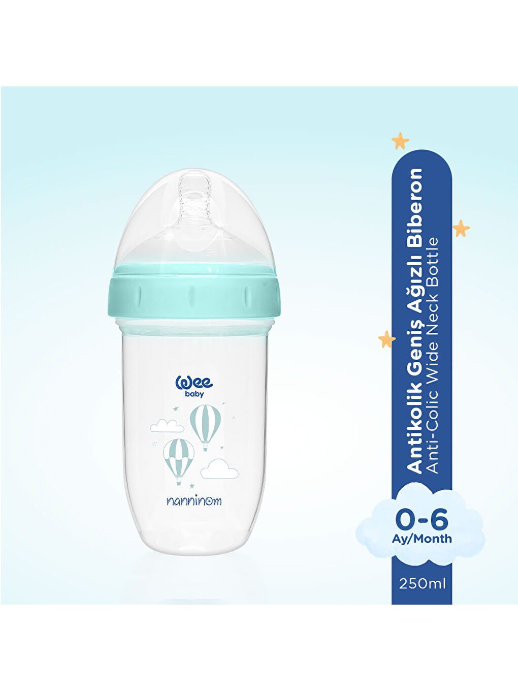 Nanninom Antikolik Geniş Ağızlı Biberon 250 ml-1