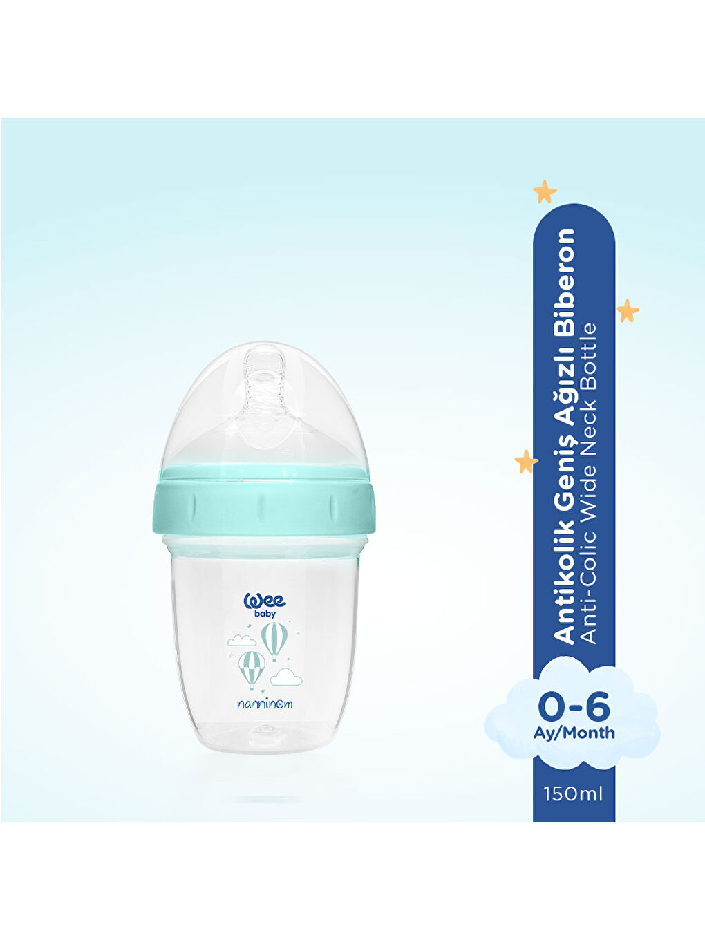 Nanninom Antikolik Geniş Ağızlı Biberon 150 ml-1