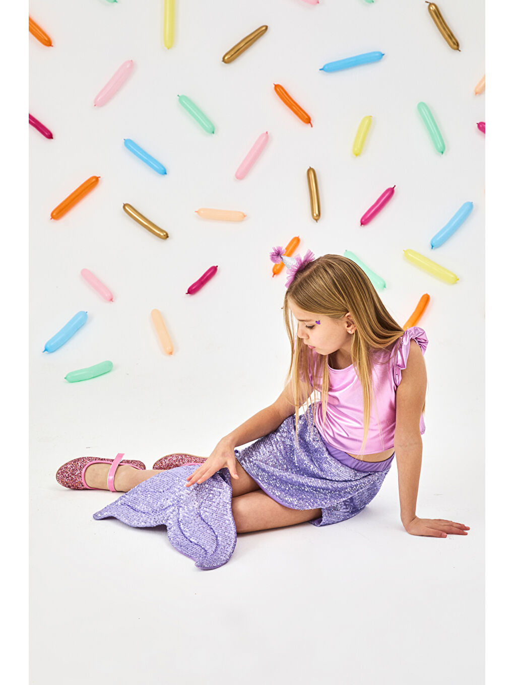 Lila Deniz Kızı Etekli Kız Çocuk İkili Takım - Liliana-2