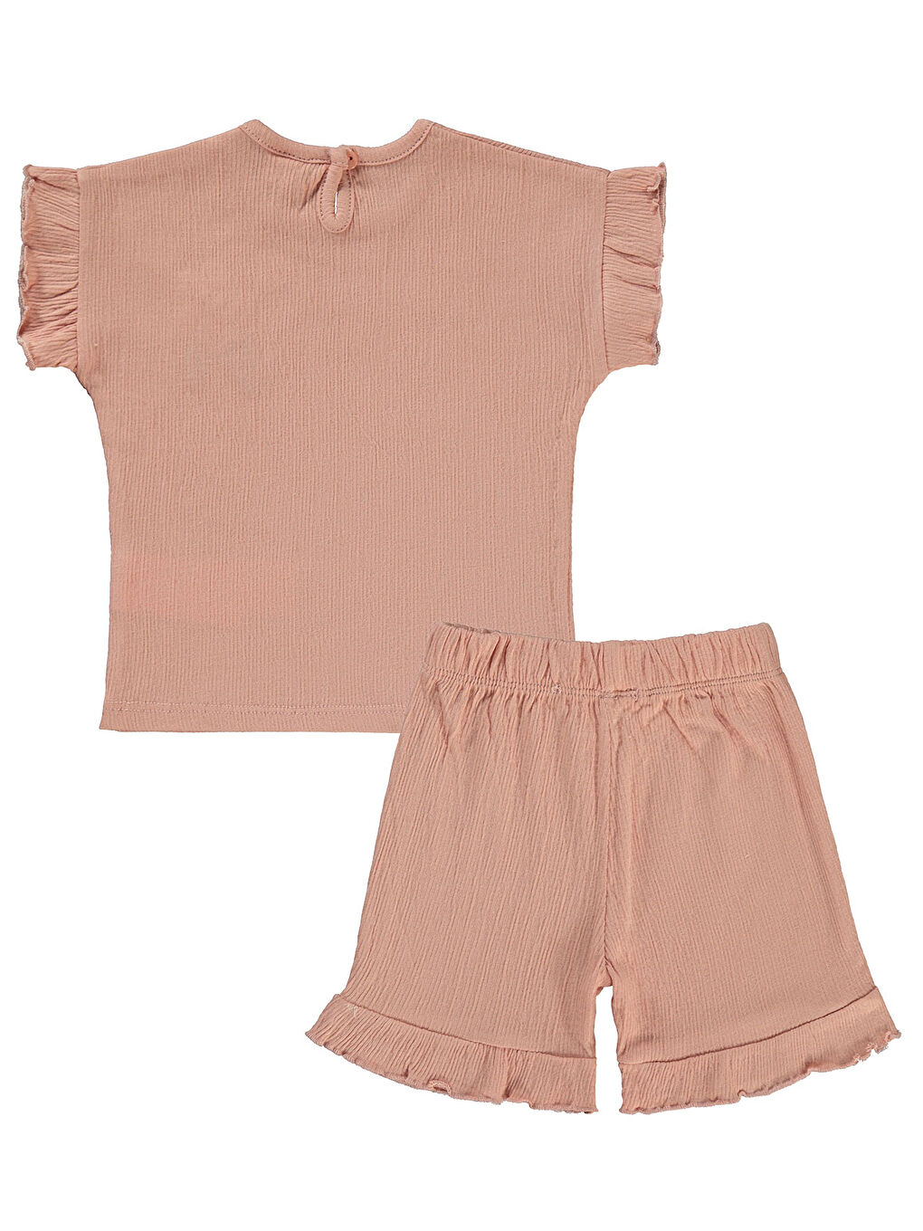 Pembe Baby Kız Bebek Şortlu Takım 6-18 Ay Somon-1