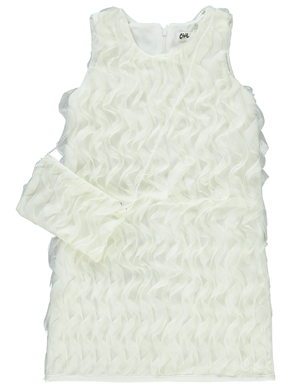 Girls Kız Çocuk Elbise 6-9 Yaş Ekru-1