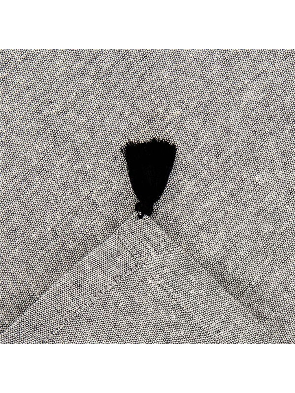 Soft Mato Püsküllü Masa Örtüsü - Siyah - 150x220 cm-6