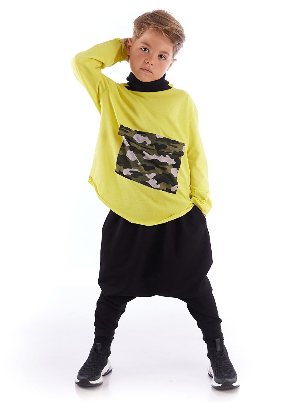 Siyah Comfy Baggy Eşofman Altı Şalvar-3