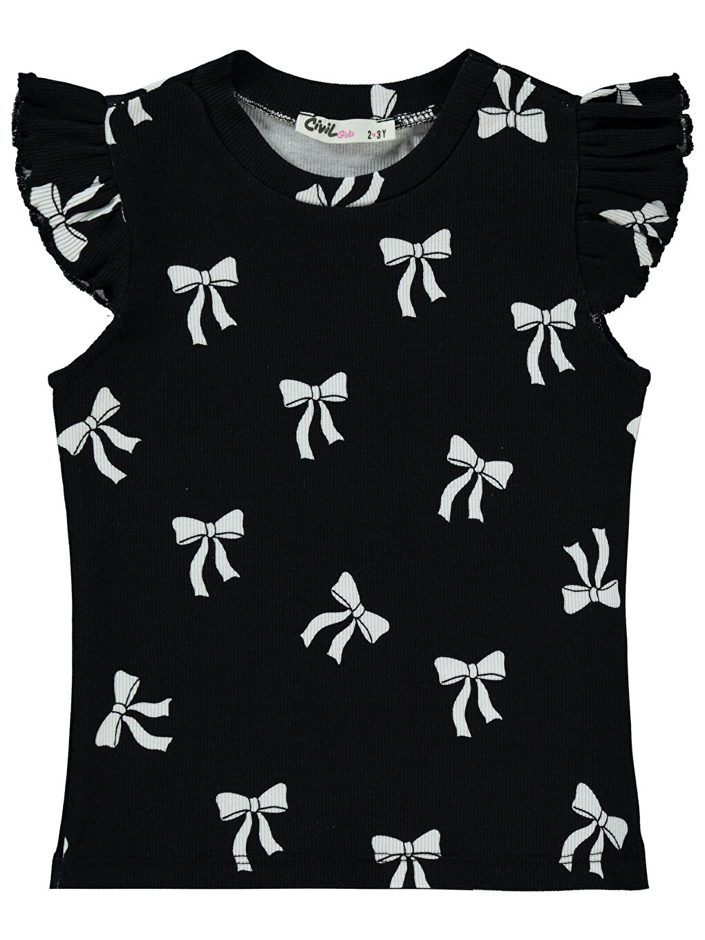 Girls Kız Çocuk Tişört 2-5 Yaş Siyah
