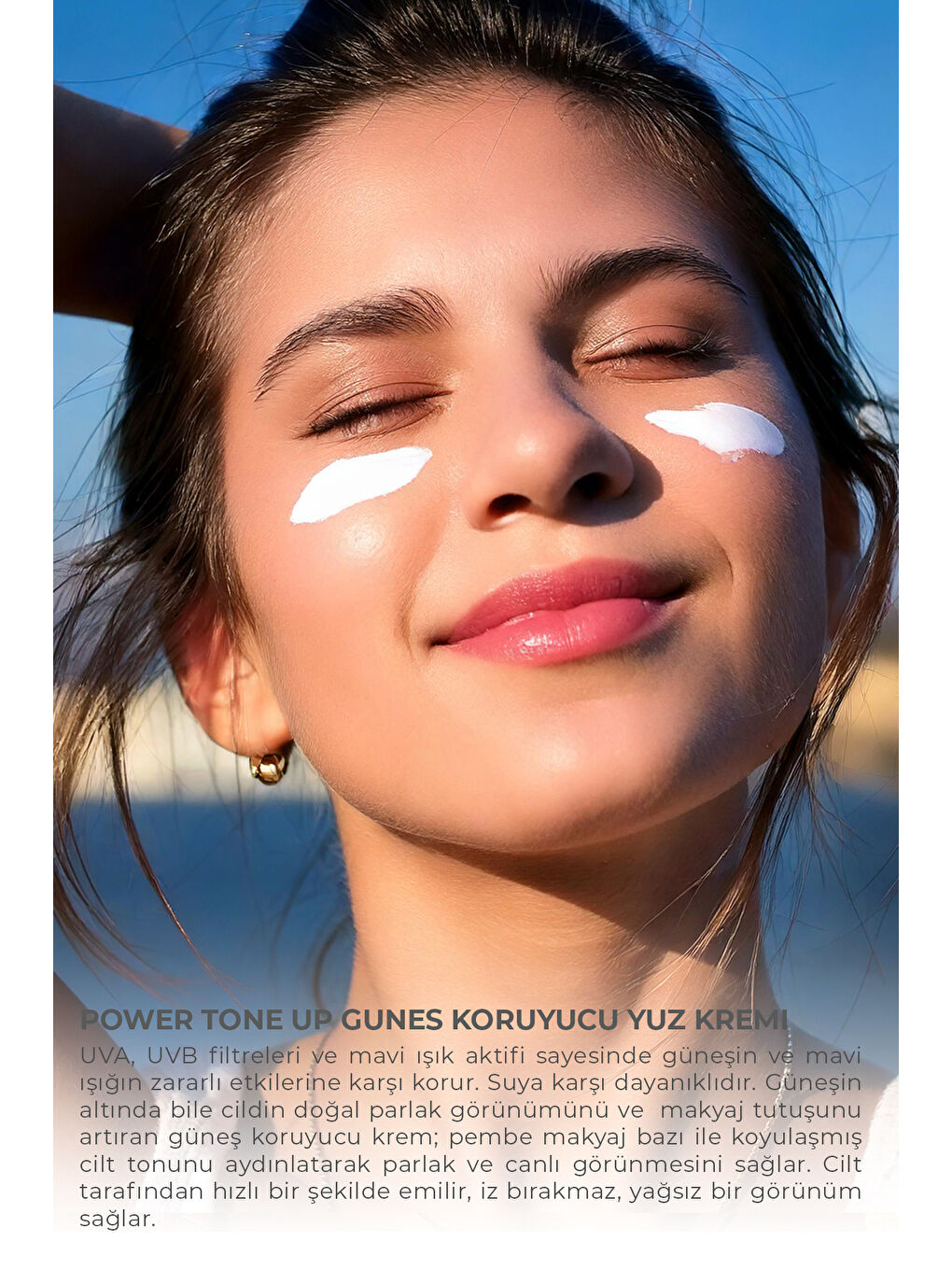 Power Tone-Up Güneş Koruyucu Suya Dayanıklı Yüz Kremi +50 SPF 50 ml-2