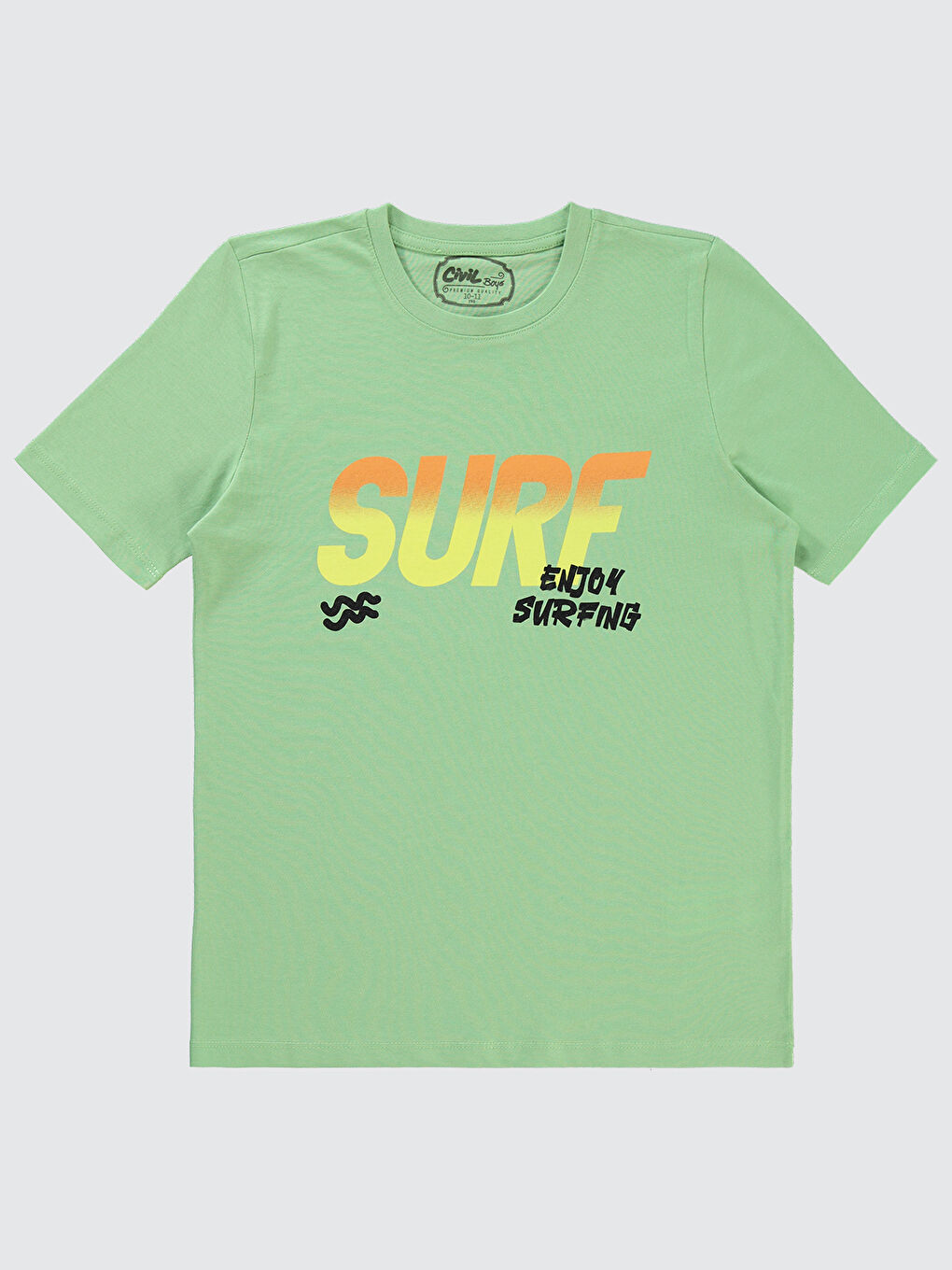 Boys Erkek Çocuk Tişört 10-13 Yaş Açık Yeşil