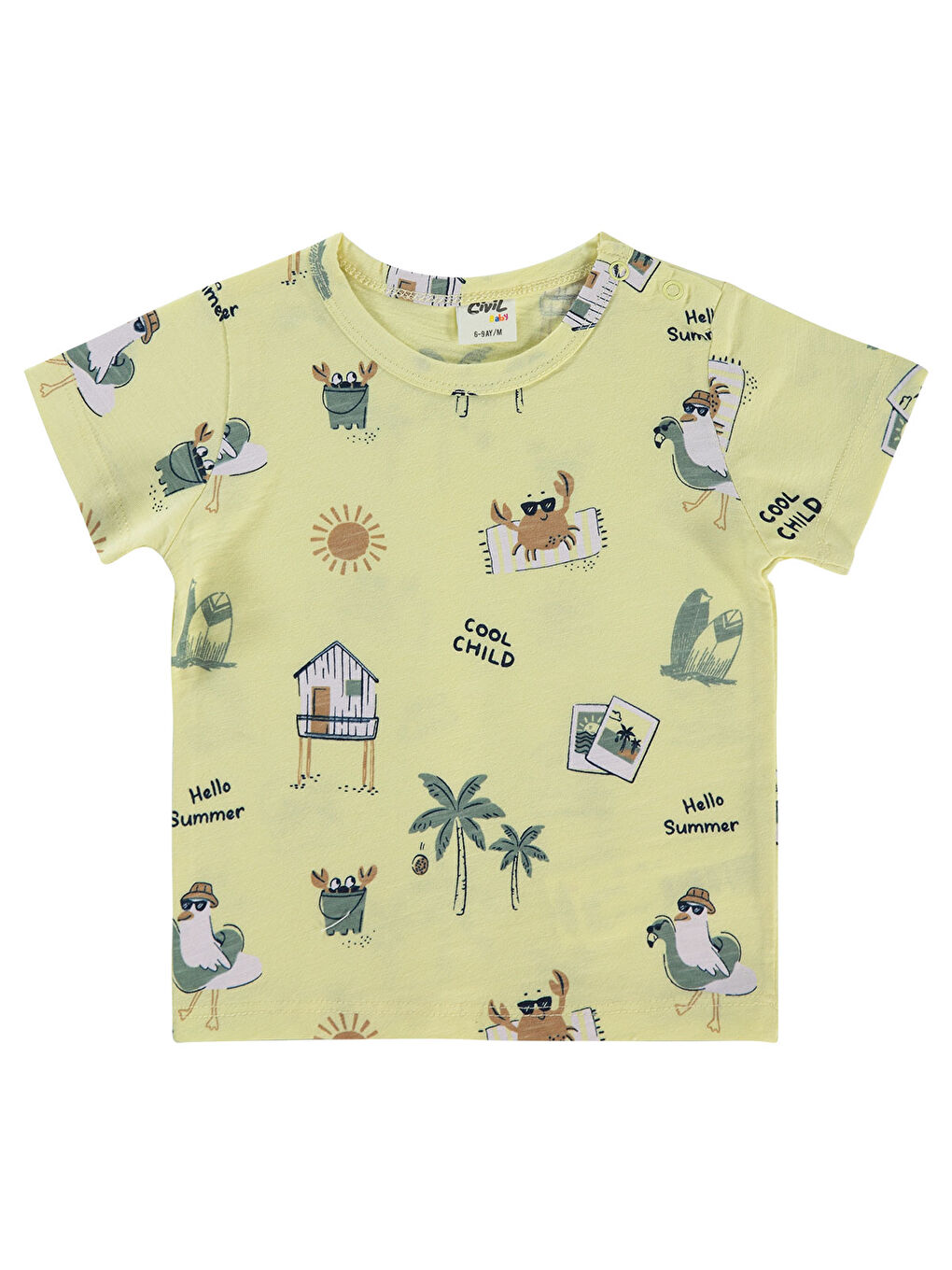 Baby Erkek Bebek Tişört 6-18 Ay Soft Sarı