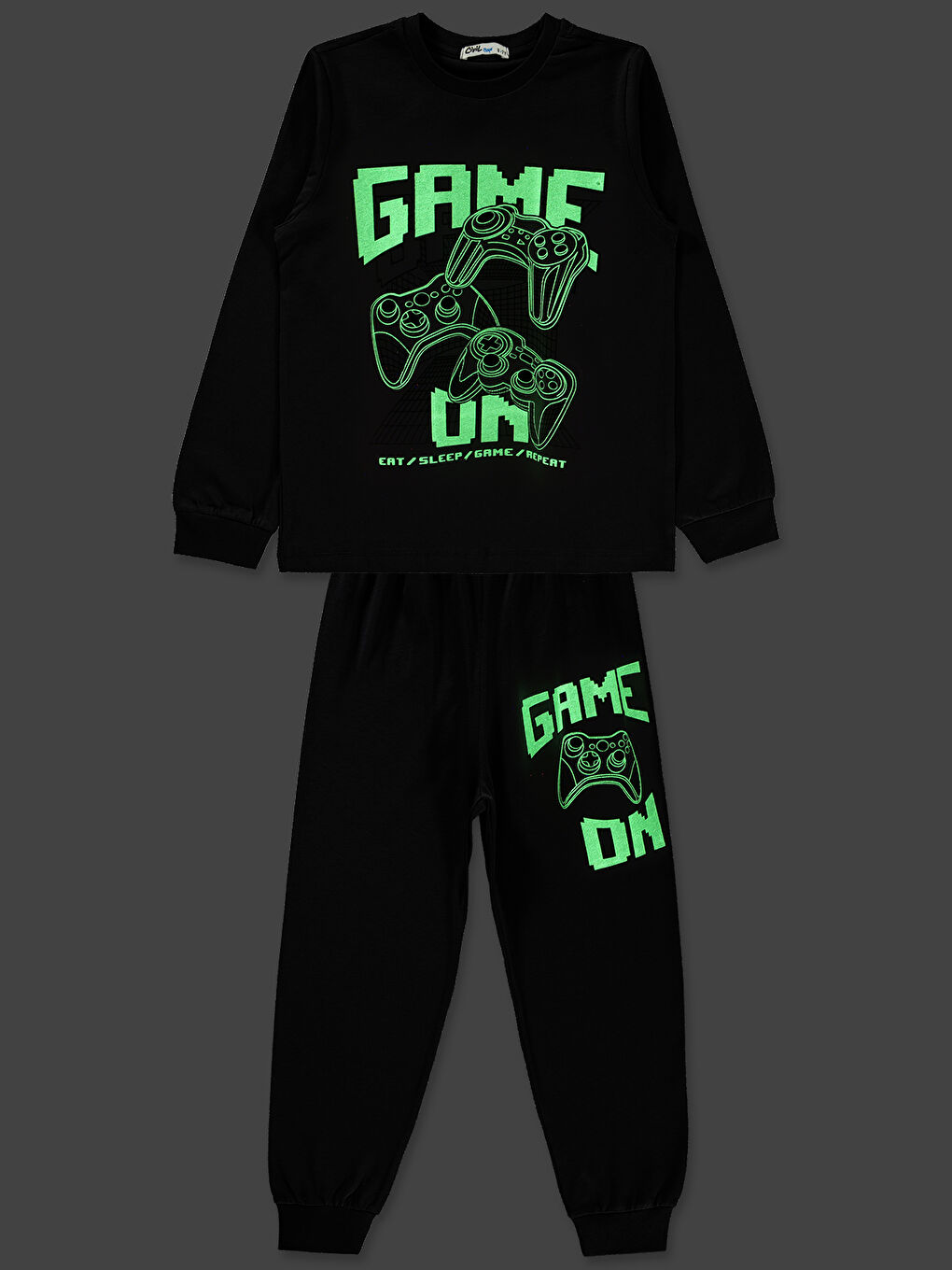 Boys Erkek Çocuk Pijama Takımı 6-9 Yaş Gri-1