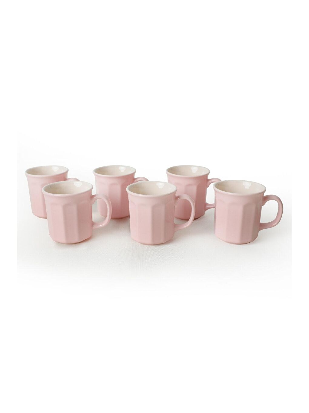 Keramika Açık Pembe Pembe / Krem Herakles Kupa 9 Cm 6 Adet - 2