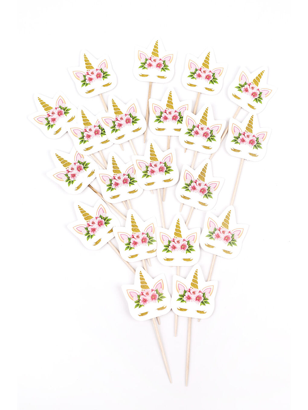 Beyaz Çiçekli 10'lu Kürdan Set-2