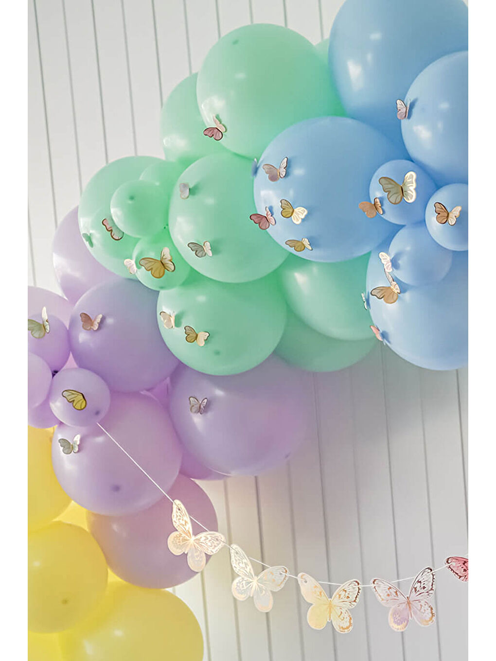 Karışık Çok Renkli 60'lı Kelebek Parti Süsü-1