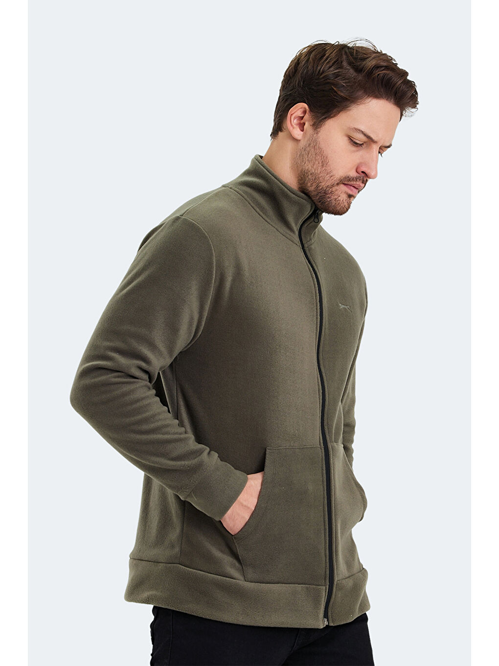 SLAZENGER SANSA Erkek Fermuarlı Sweatshirt Haki - 2