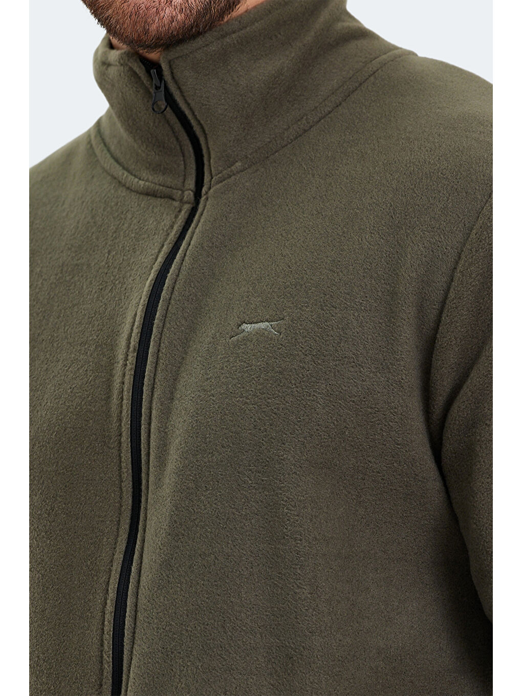 SLAZENGER SANSA Erkek Fermuarlı Sweatshirt Haki - 4