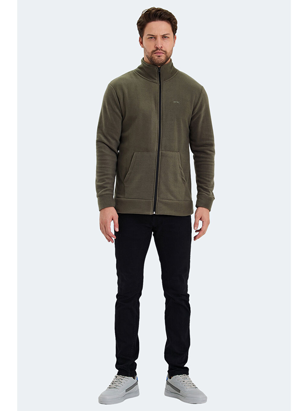 SLAZENGER SANSA Erkek Fermuarlı Sweatshirt Haki - 6