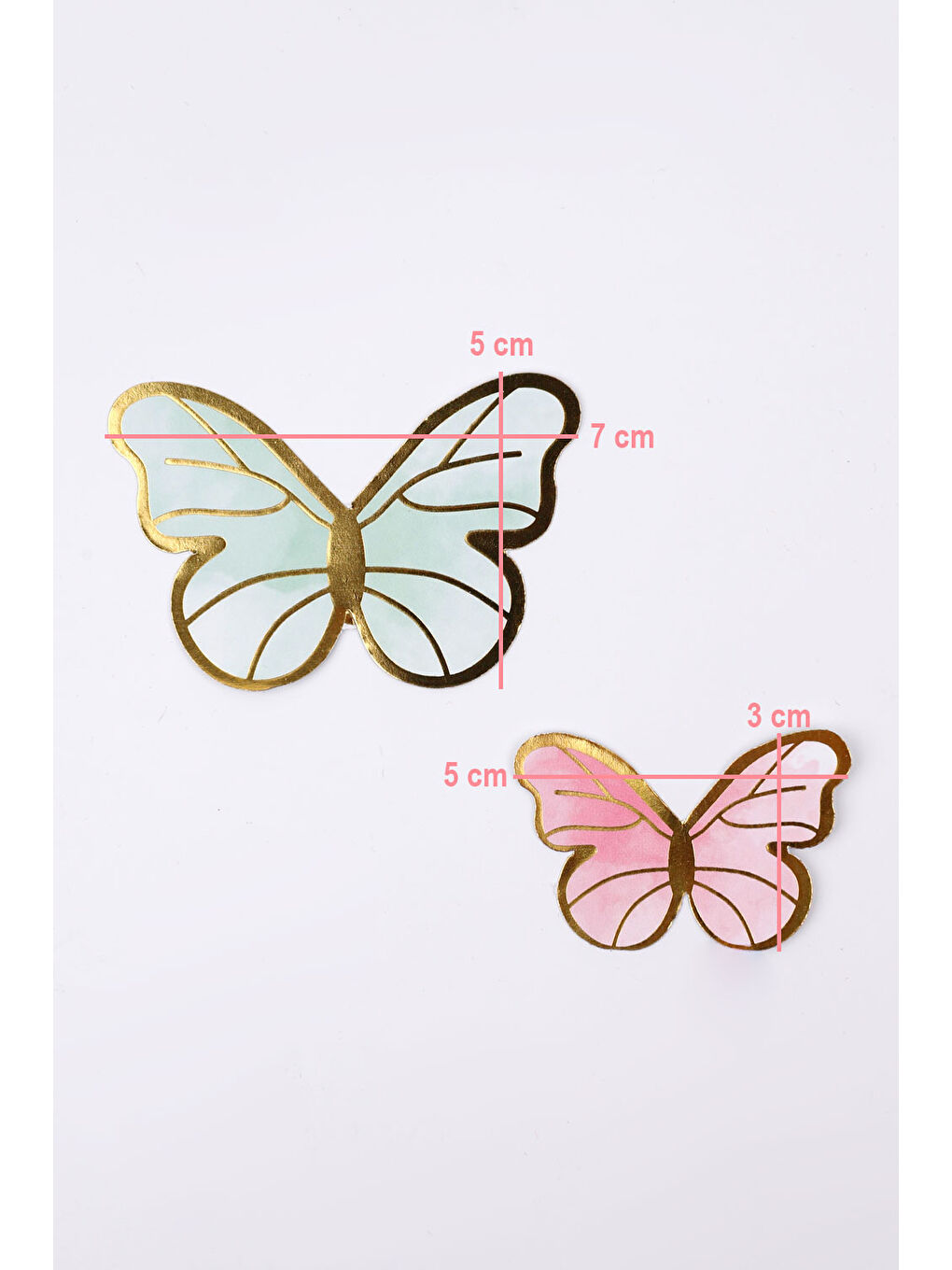 Karışık Çok Renkli 60'lı Kelebek Parti Süsü-3