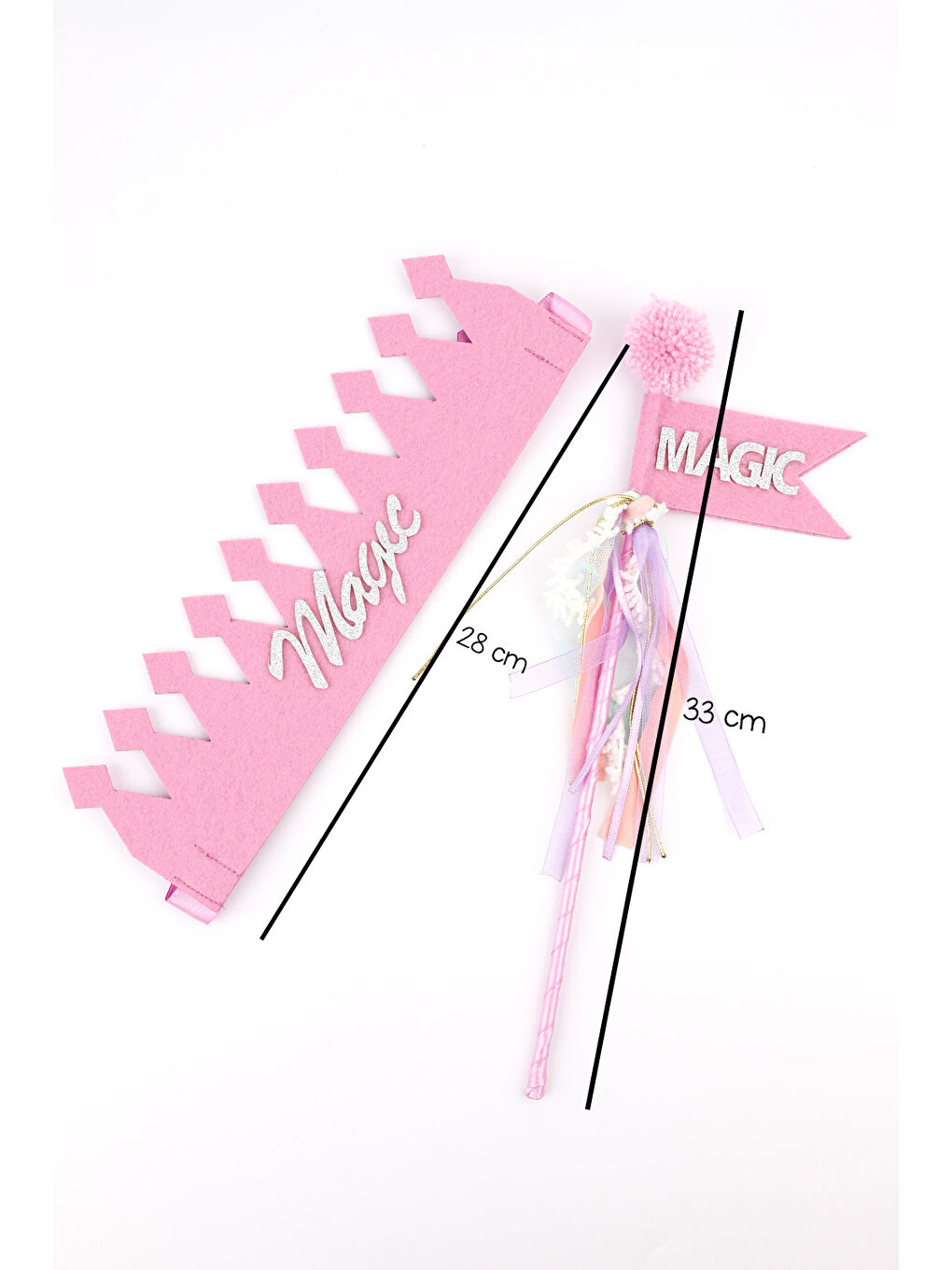 Lila Simli Magic Yazılı Taç ve Asa Set-3