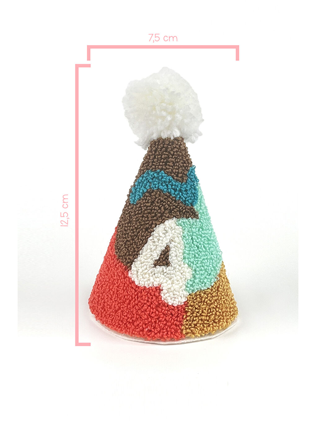 Karışık Çok Renkli Safari Punch Nakışlı 4 Rakamı Huni Doğum Günü Klips Toka-2