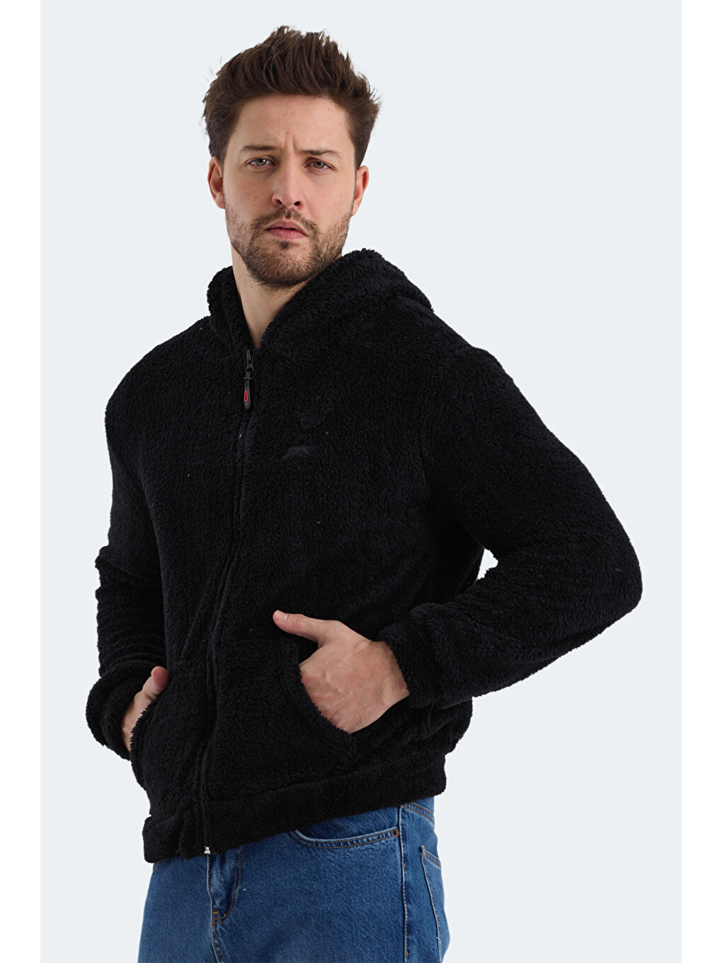 SABAS I Erkek Fermuarlı Sweatshirt Siyah-2