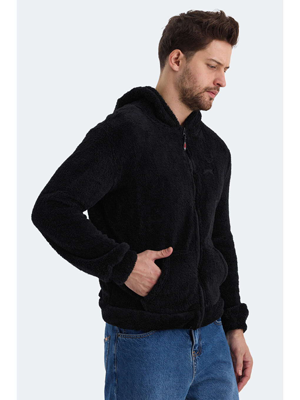 SABAS I Erkek Fermuarlı Sweatshirt Siyah-4