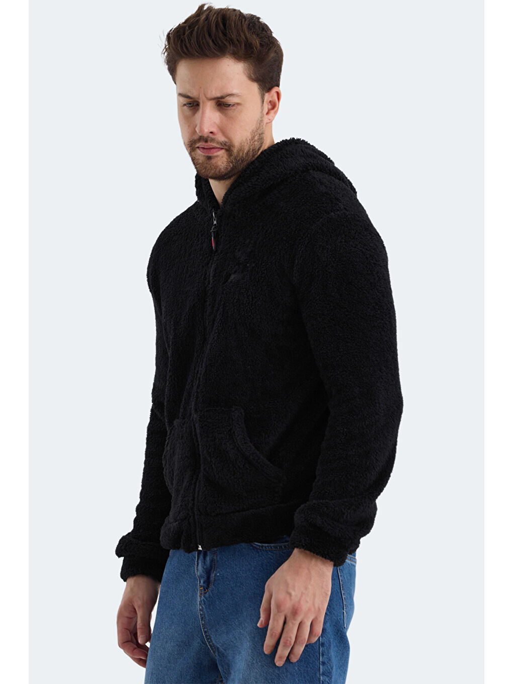 SABAS I Erkek Fermuarlı Sweatshirt Siyah-5